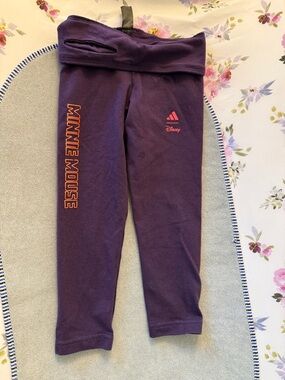 Adidas  Disney Purple Minnie Mouse Leggings with Pink Accents